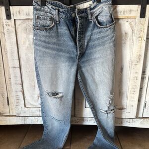 rag & bone Men's Relaxed Distressed Light Blue Jeans